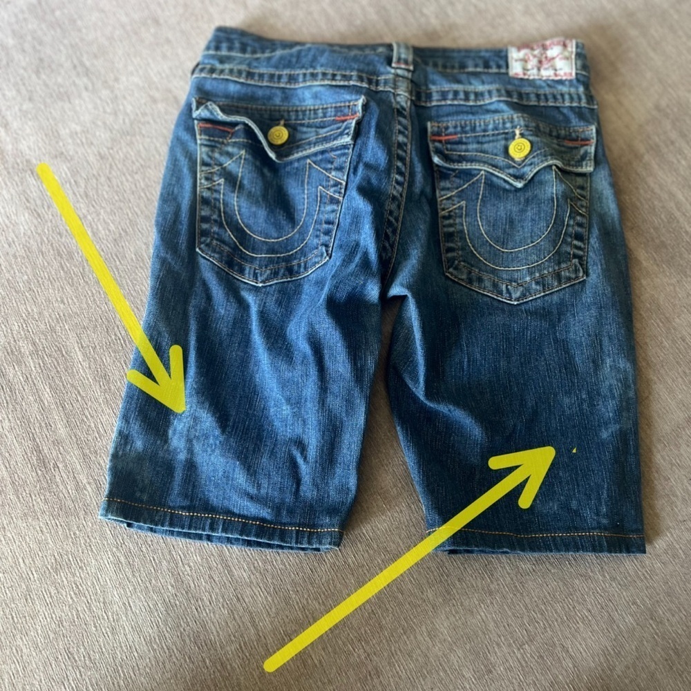True Religion Blue Jean Shorts Size 30 - Picture 16 of 16